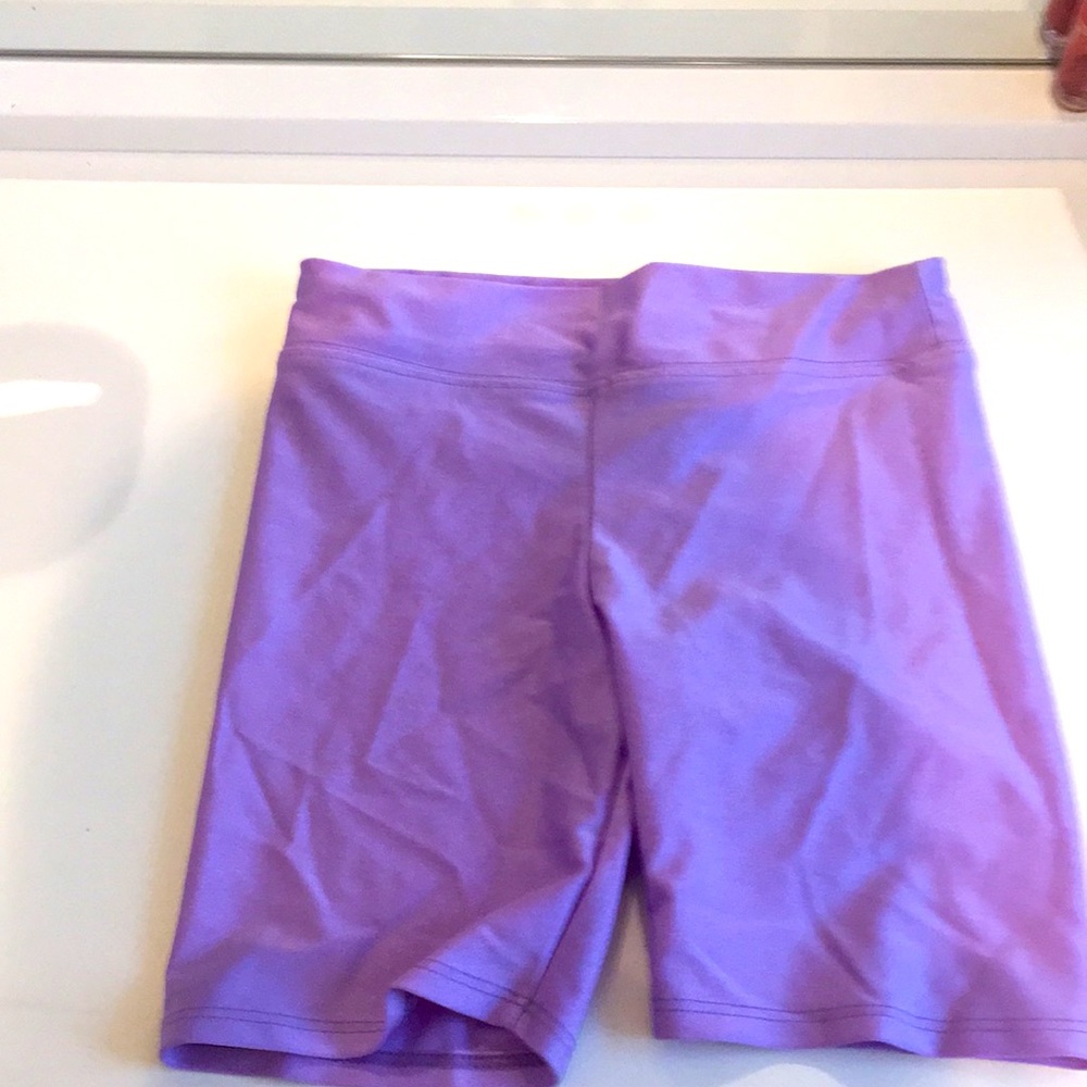 Purple sparkly girls biker shorts size 8